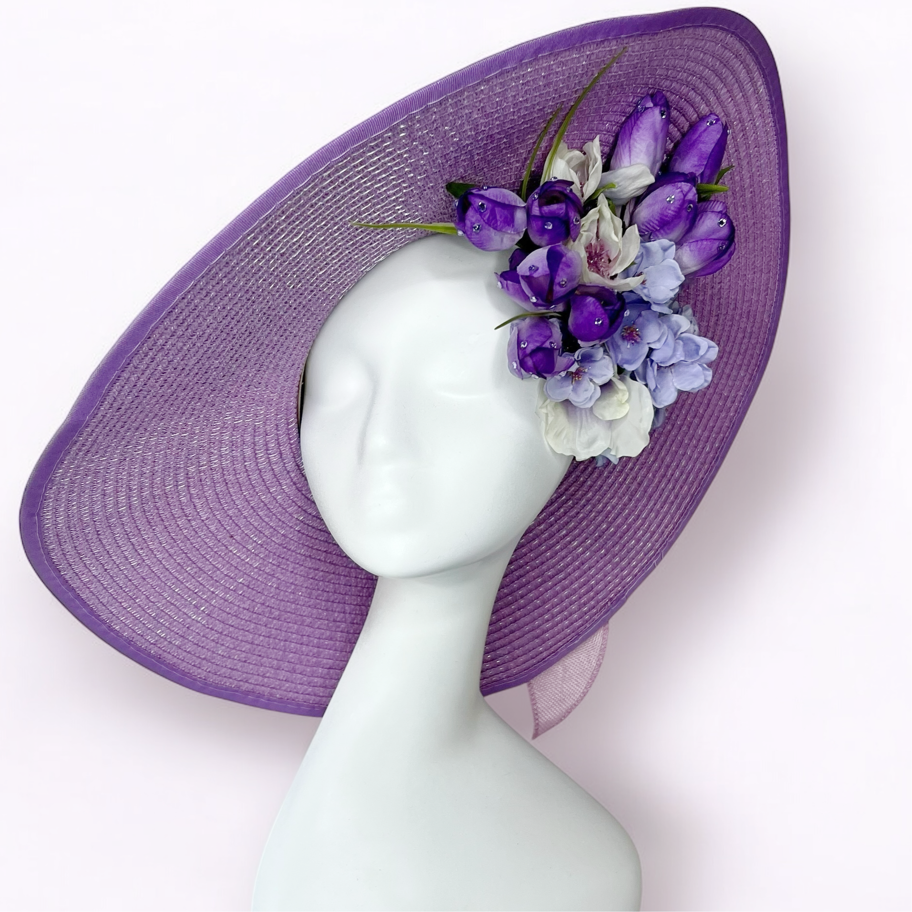 Lavender Haze Hat and Brooch Set