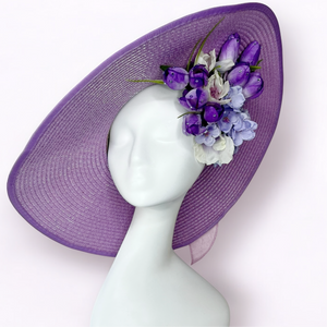Lavender Haze Hat and Brooch Set