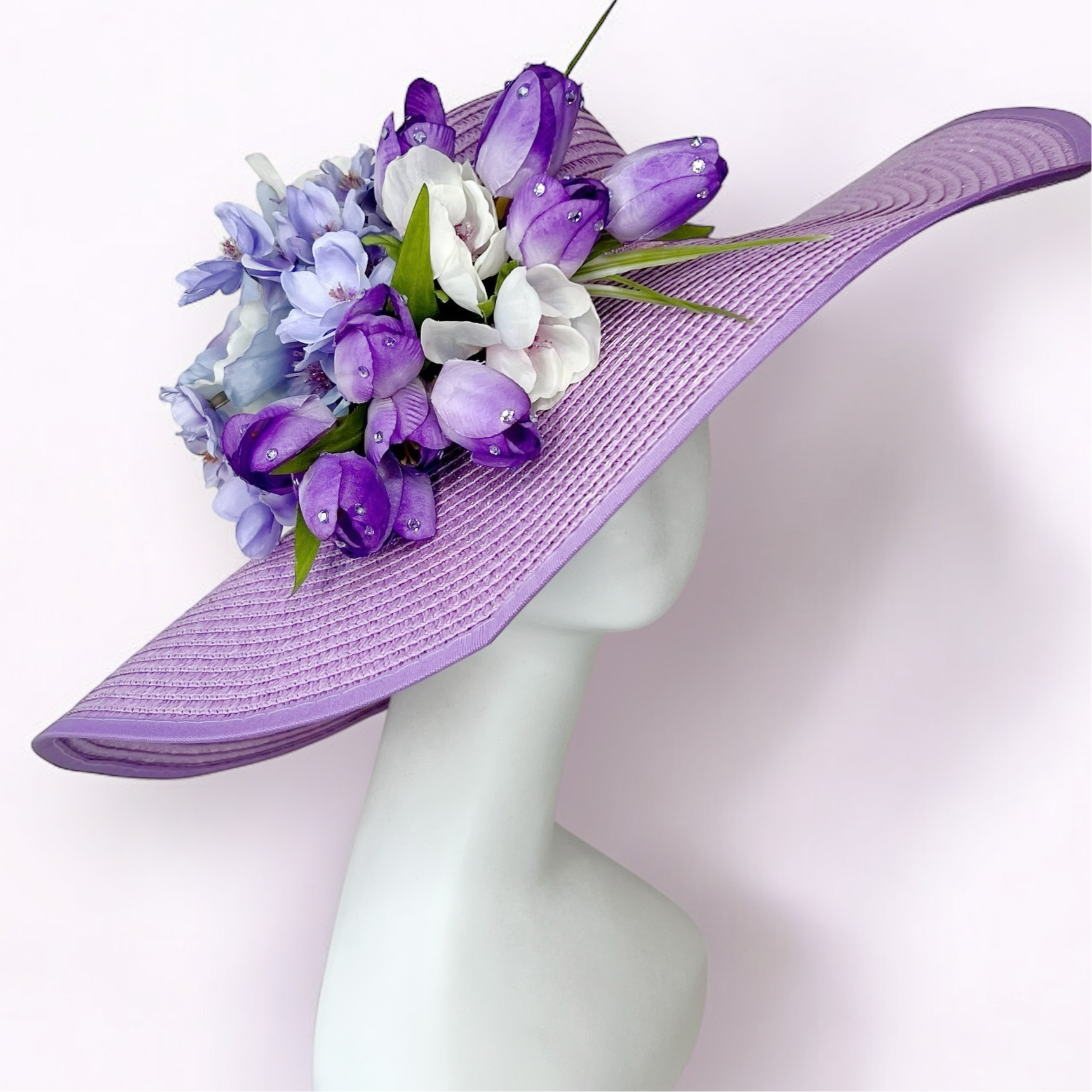 Lavender Haze Hat and Brooch Set