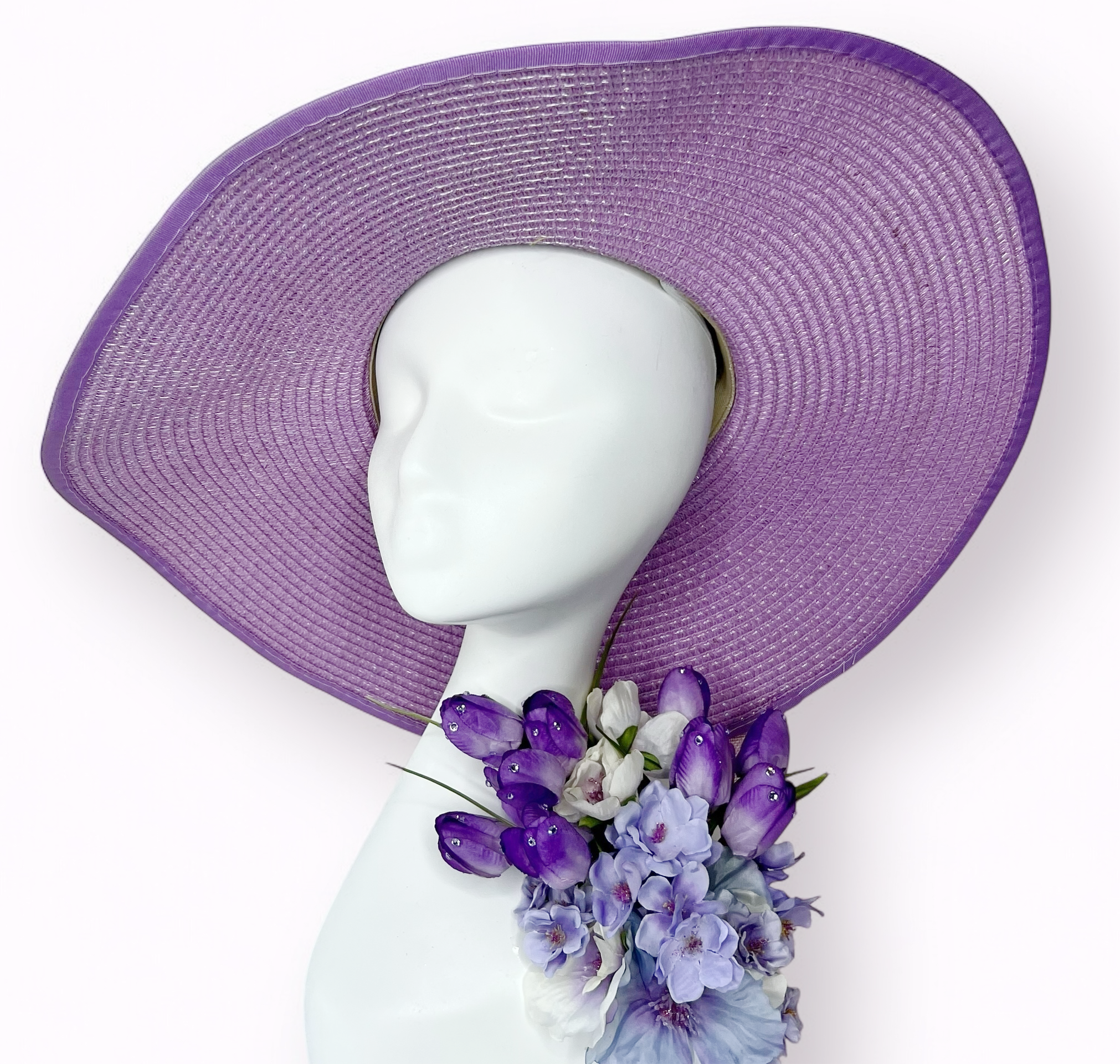 Lavender Haze Hat and Brooch Set