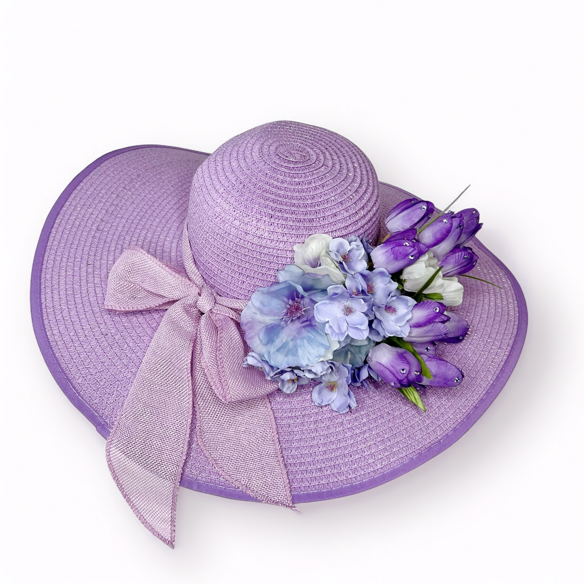 Lavender Haze Hat and Brooch Set