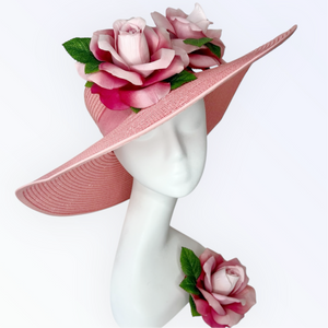 Elaine's Pink Hat and Brooch set