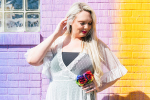 'Born This Way' Double Rhinestone Rainbow Roses
